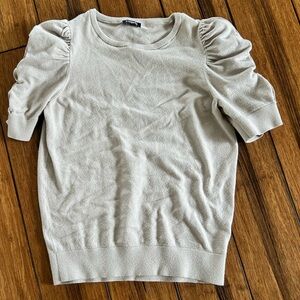 Express Medium Women's Beige Puff Sleeve Top